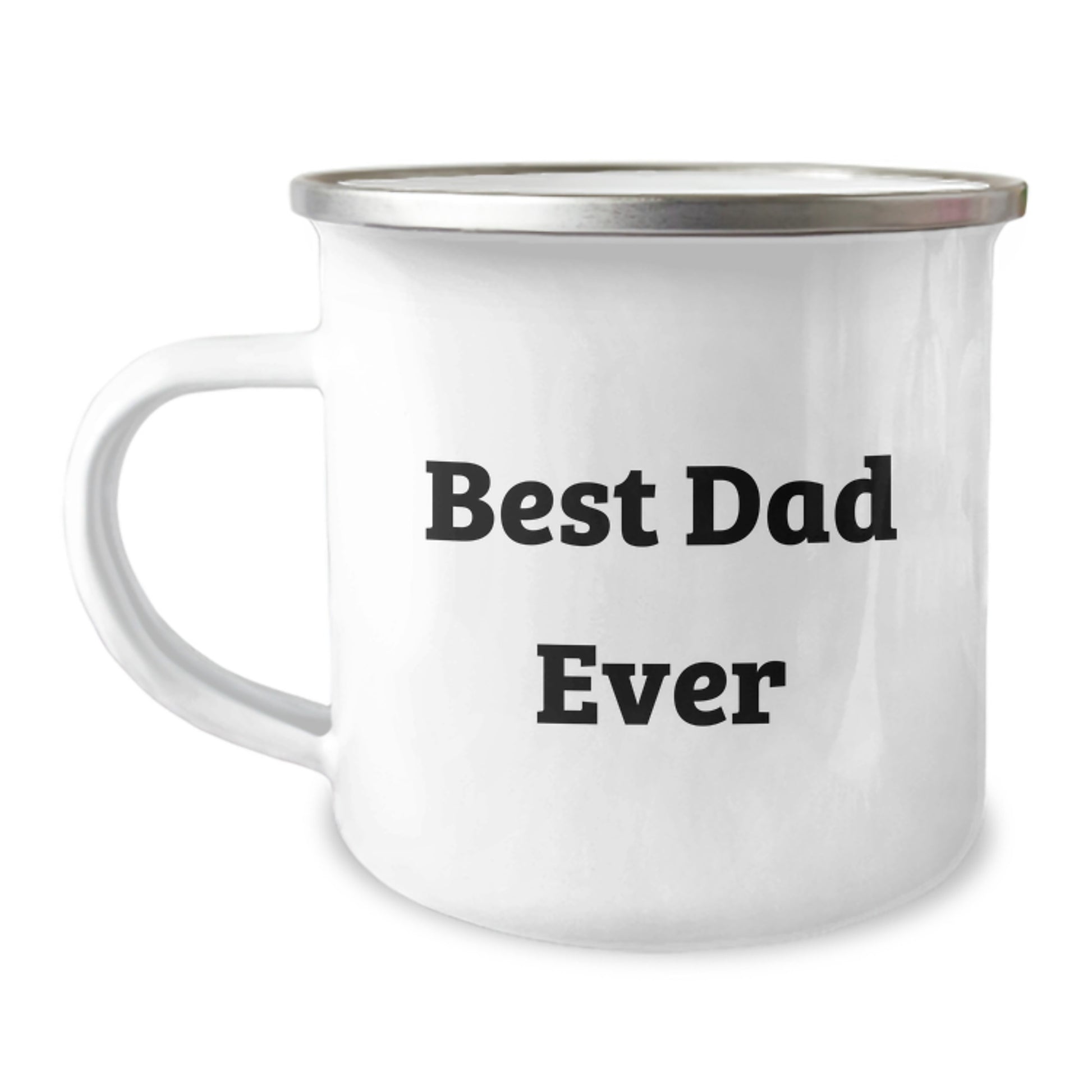 Funny Dad Gifts - Best Dad Ever Camping Mug for Birthday, Gifts from Family to Dad, 12 oz Stainless Steel with Enamel Finish, Hand Wash Recommended, Won't Fade after Washing - Image 1
