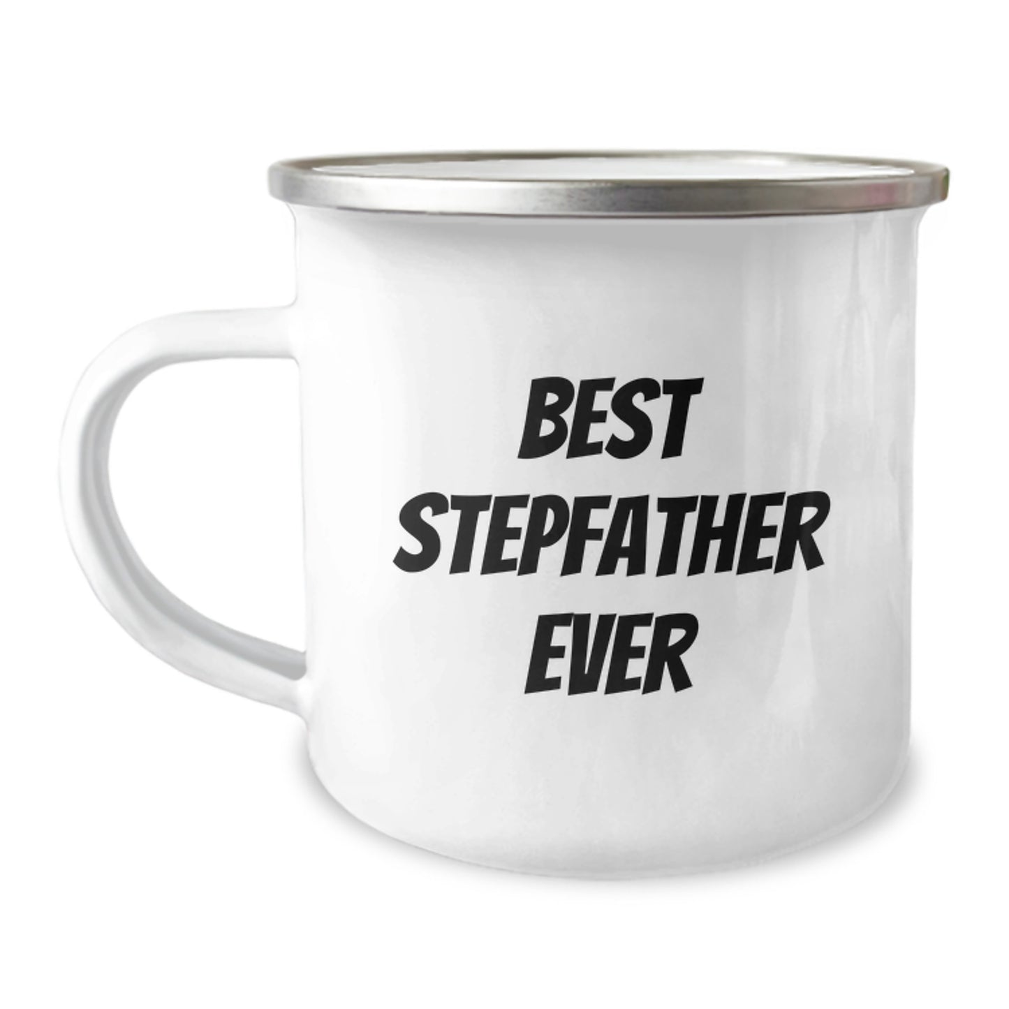 Funny Stepfather Gifts for Men on Christmas, Best Stepfather Ever Enamel Camping Mug, Perfect for Hiking and Traveling - Image 1