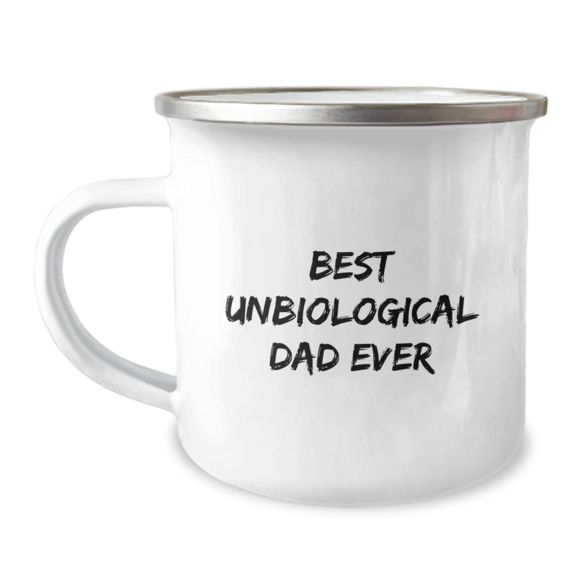 Funny Unbiological Dad Gifts for Men, Unique Camping Mug with Best Unbiological Dad Ever Quote, Christmas Unique Gifts from Family - Image 1
