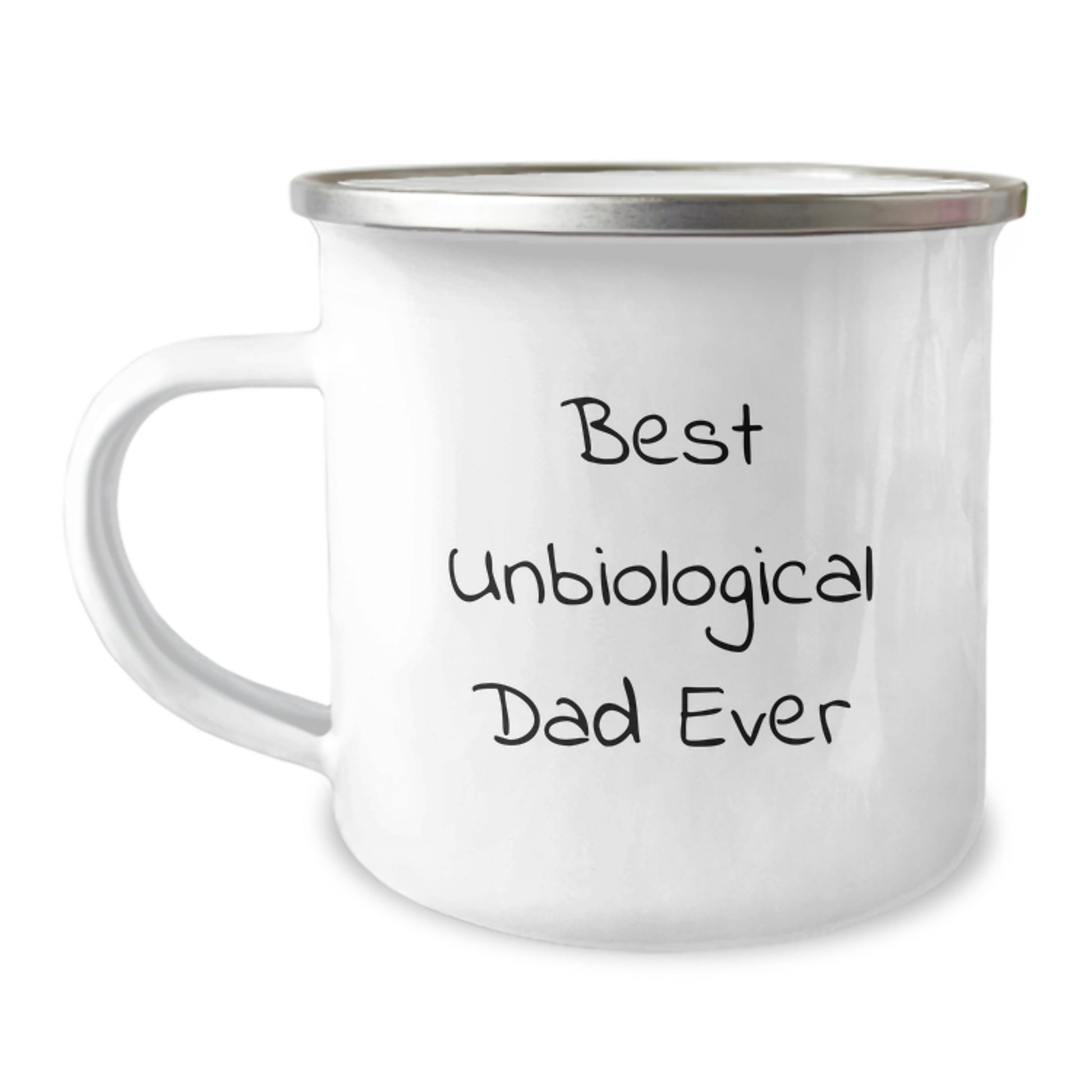 Funny Unbiological Dad Gifts for Him, Best Unbiological Dad Ever Camping Mug, Unique Christmas Unique Gifts from Family to Unbiological Dad, Stainless Steel with Enamel Finish - Image 1