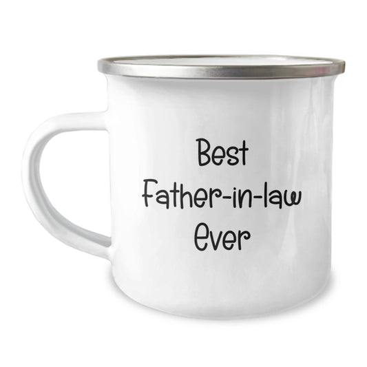 Funny Sayings Gifts from Men to Father-in-law, Best Father-in-law Ever Camping Mug Christmas Unique Gifts - Image 1