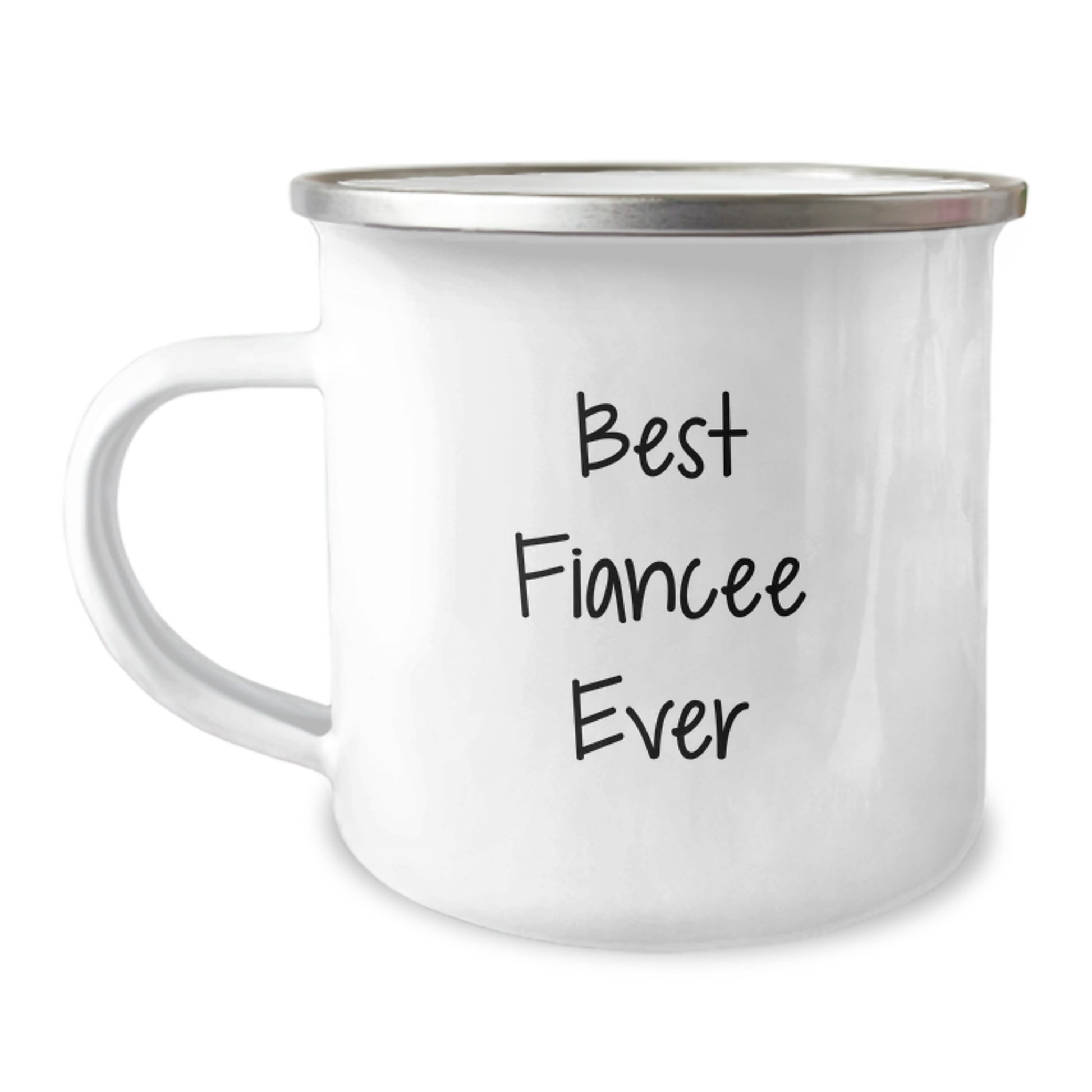 Funny Fiancee Gifts from Men for Christmas Unique - Best Fiancee Ever Camping Mug - Image 1