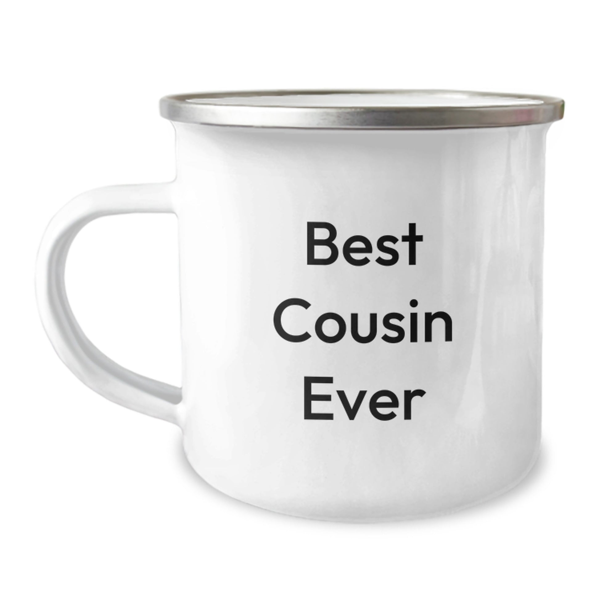 Cousin Camping Mug, 'Best Cousin Ever' Funny Quote, 12 oz Stainless Steel Gift for Graduation from Family, Friends, or Coworkers - Image 1