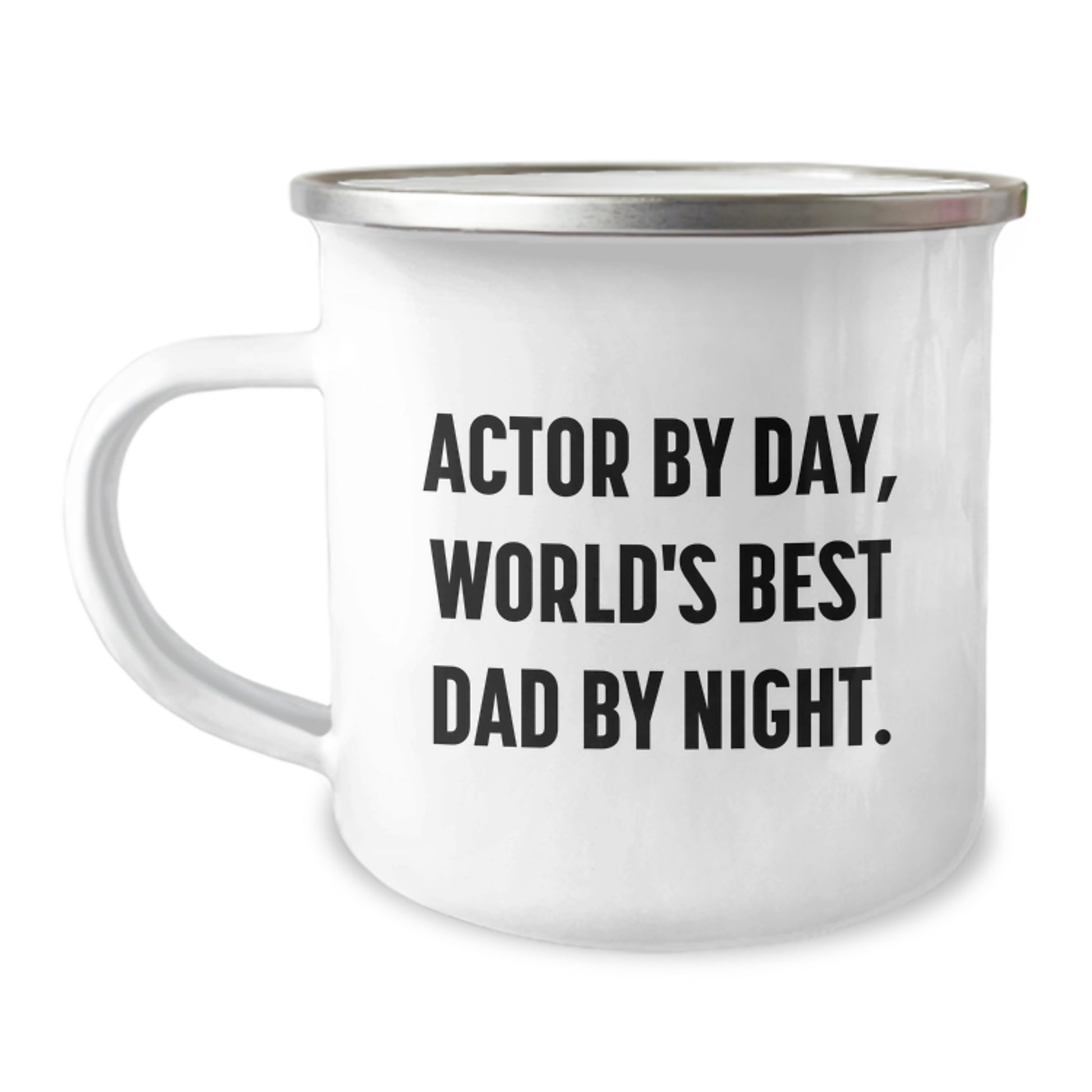 Funny Actor Gifts for Him, World's Best Dad by Night, Unique Camping Mug for Actor Fans, Christmas Unique Gifts from Dad to Actor - Image 1