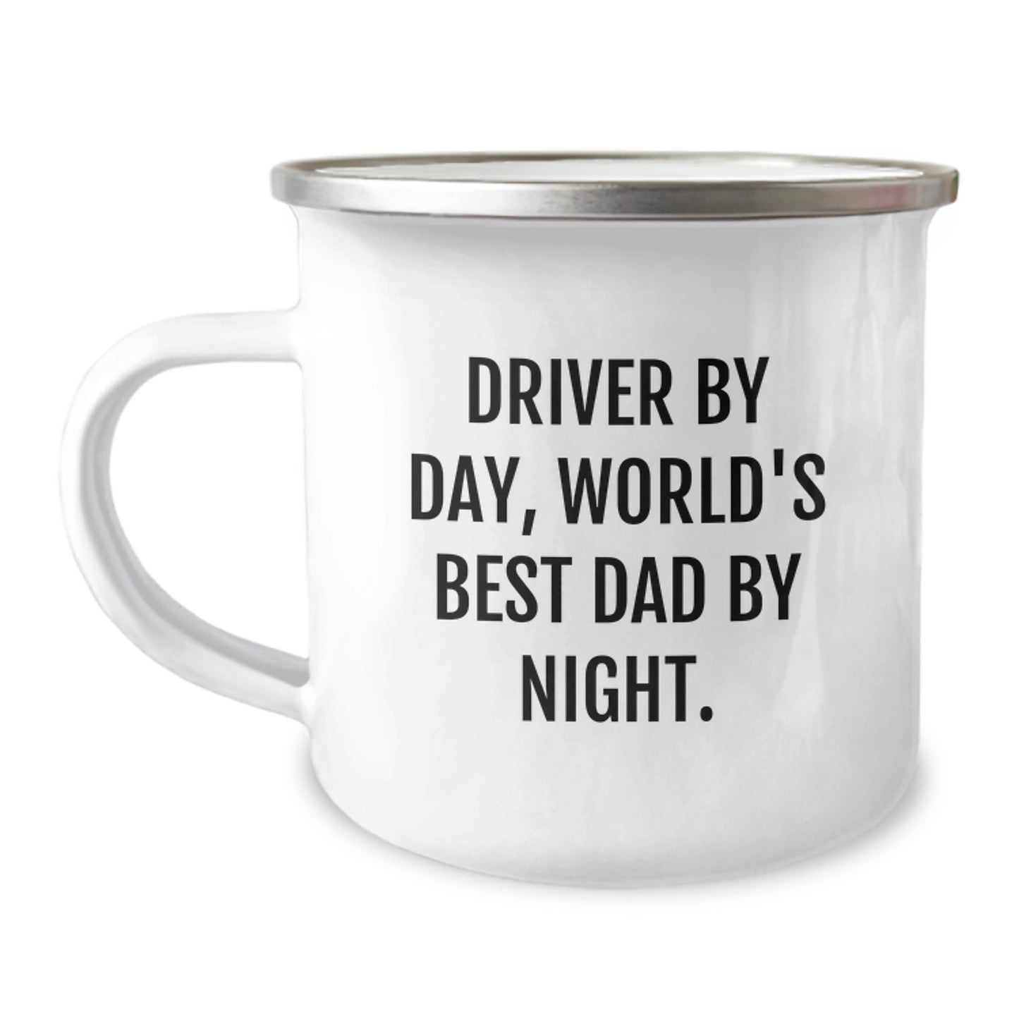 Funny Driver Gifts from Men - World's Best Dad By Night. Birthday Unique Driver Camping Mug - Image 1