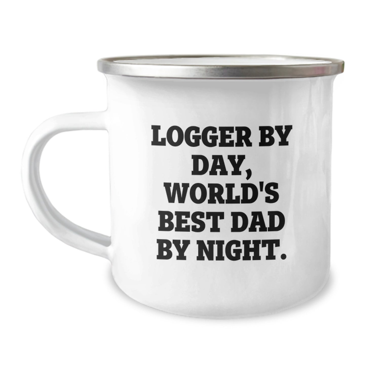Logger Gifts from Men, Funny Camping Mug for Logger, Birthday Unique Gifts, 'Logger By Day, World's Best Dad By Night.' - Image 1