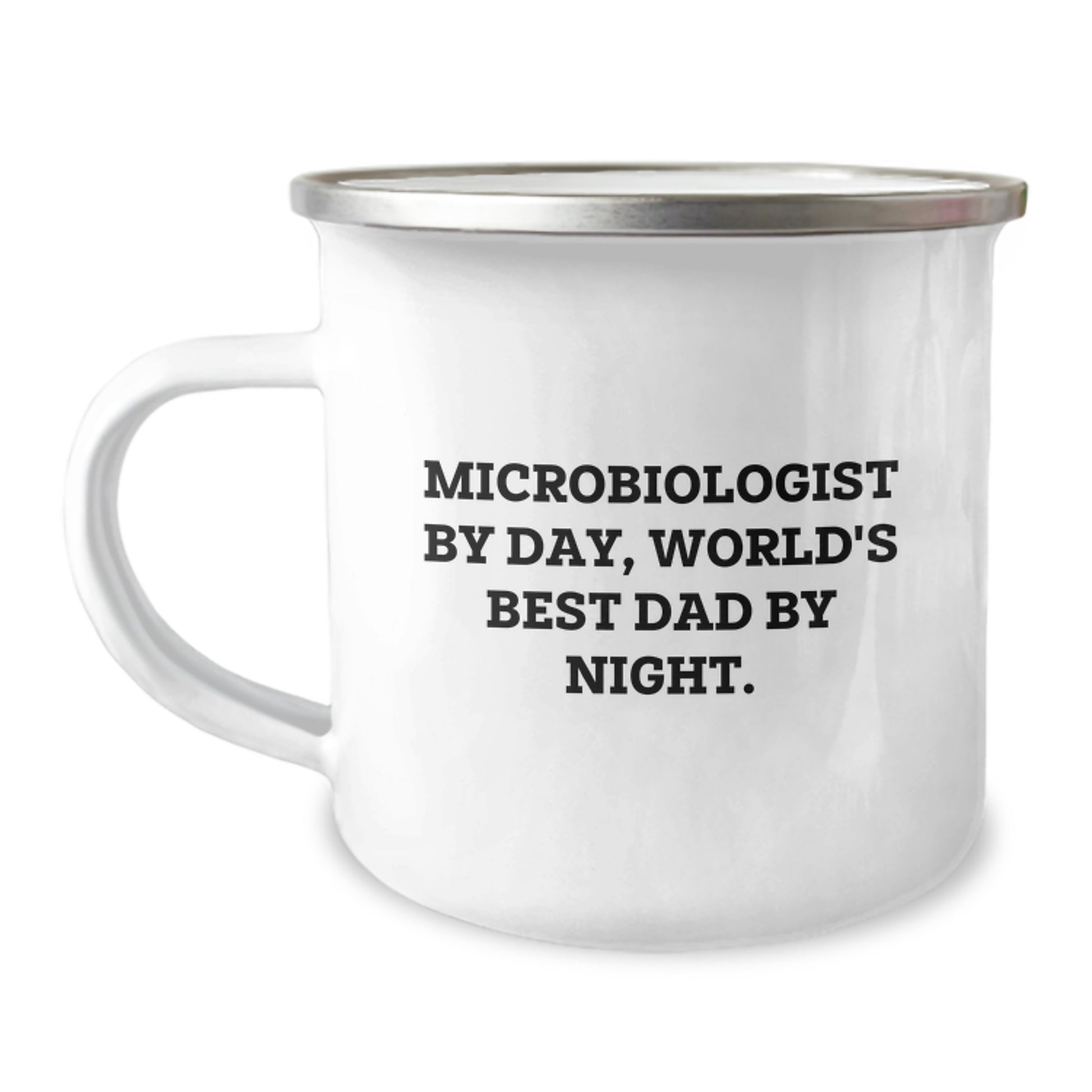 Funny Microbiologist Gifts from Dad for Microbiologist Men, Unique Valentine's Unique Gifts, Stainless Steel Camping Mug - Image 1