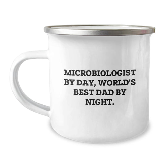 Funny Microbiologist Gifts from Dad for Microbiologist Men, Unique Valentine's Unique Gifts, Stainless Steel Camping Mug - Image 1