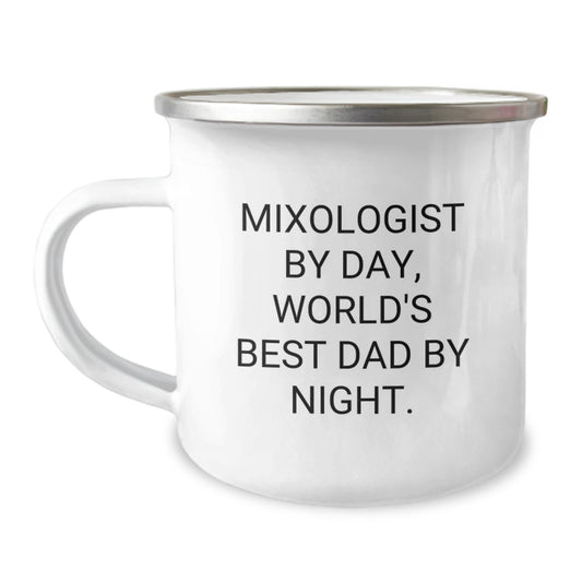 Funny Mixologist Gifts for Men from Dad's Night Out, Unique Valentine's Unique Gifts for Husband, 12 oz Camping Mug - Image 1