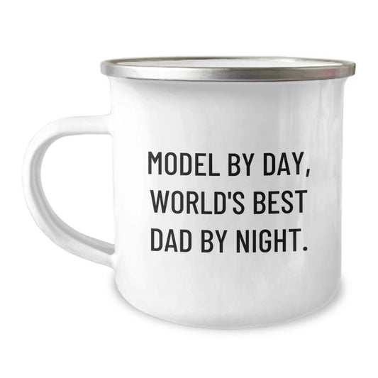 Model Lover Gifts from Friends, Christmas Unique Model Mugs with Funny Quote, Camping Mug for World's Best Dad By Night. - Image 1