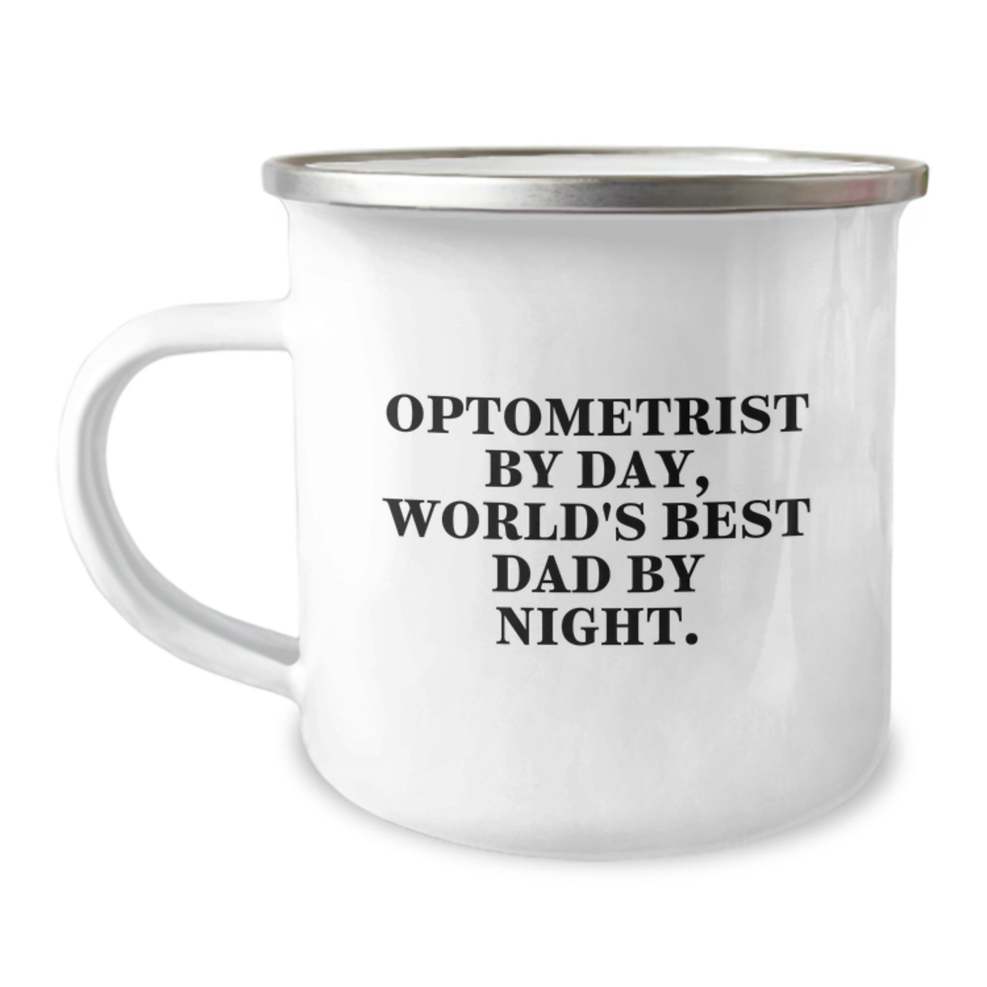 Optometrist Gifts from Men - Optometrist By Day, World's Best Dad By Night. Funny Camping Mug for Birthday - Image 1