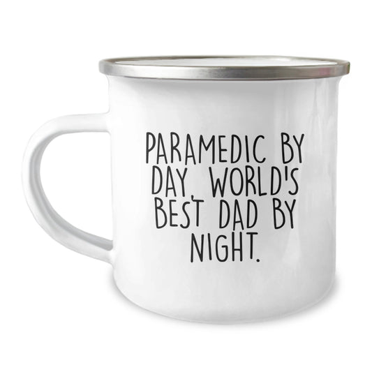 Rescue Worker Gifts for Men - Funny 'Rescue Worker By Day, World's Best Dad By Night.' Stainless Steel Camping Mug, Gifts from Dad to Son or Friend, Perfect Graduation Unique Gifts - Image 1