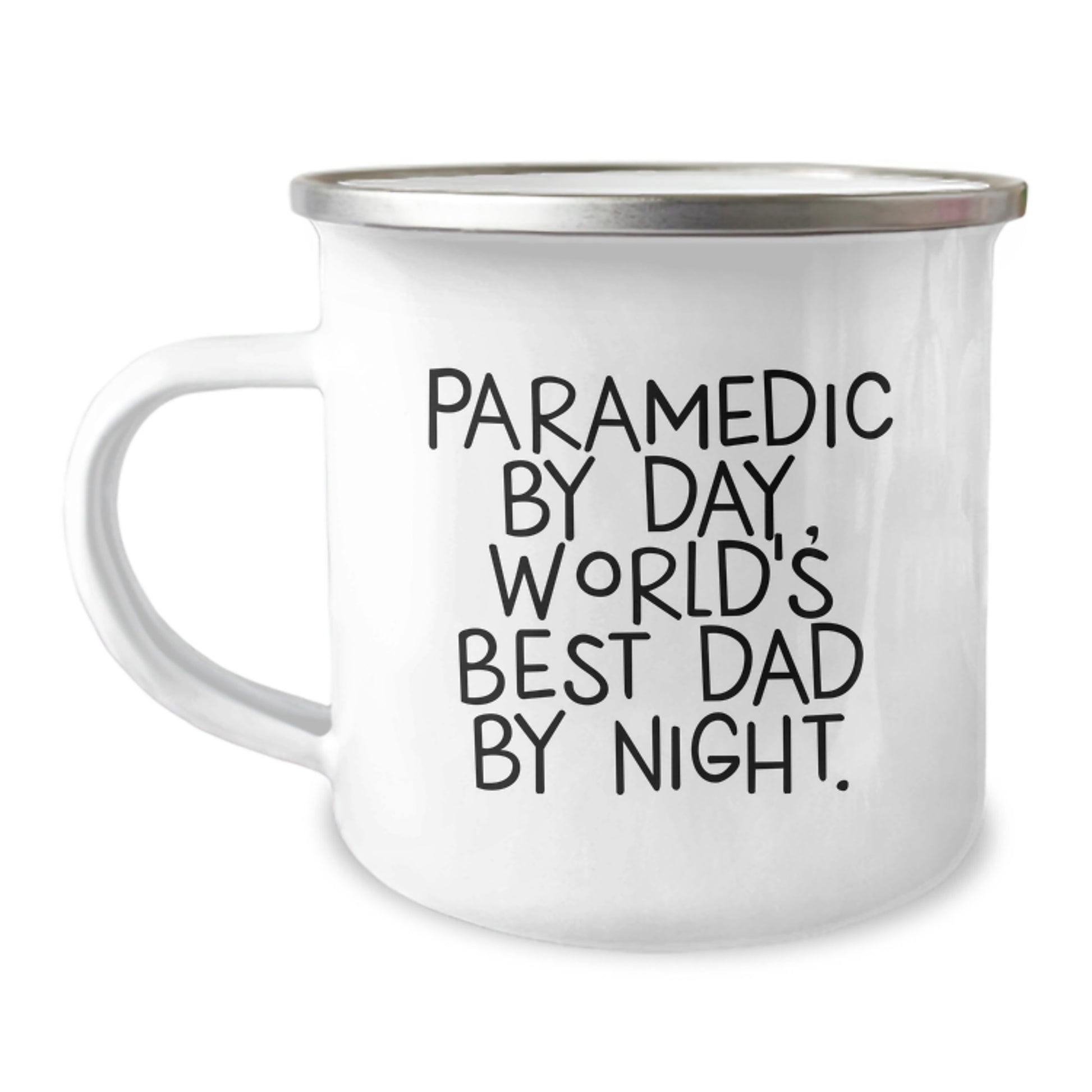 Funny Rescue Worker Gifts for Men, Rescue Worker By Day, World's Best Dad By Night., 12 oz Camping Mug, Graduation Unique Gifts from Family, Friends, Coworkers, Rescue Worker Lovers - Image 1