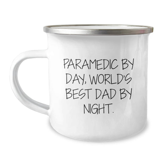 Rescue Worker Gifts by Rescue Worker By Day, World's Best Dad By Night. Funny Graduation Camping Mug for Men - Image 1