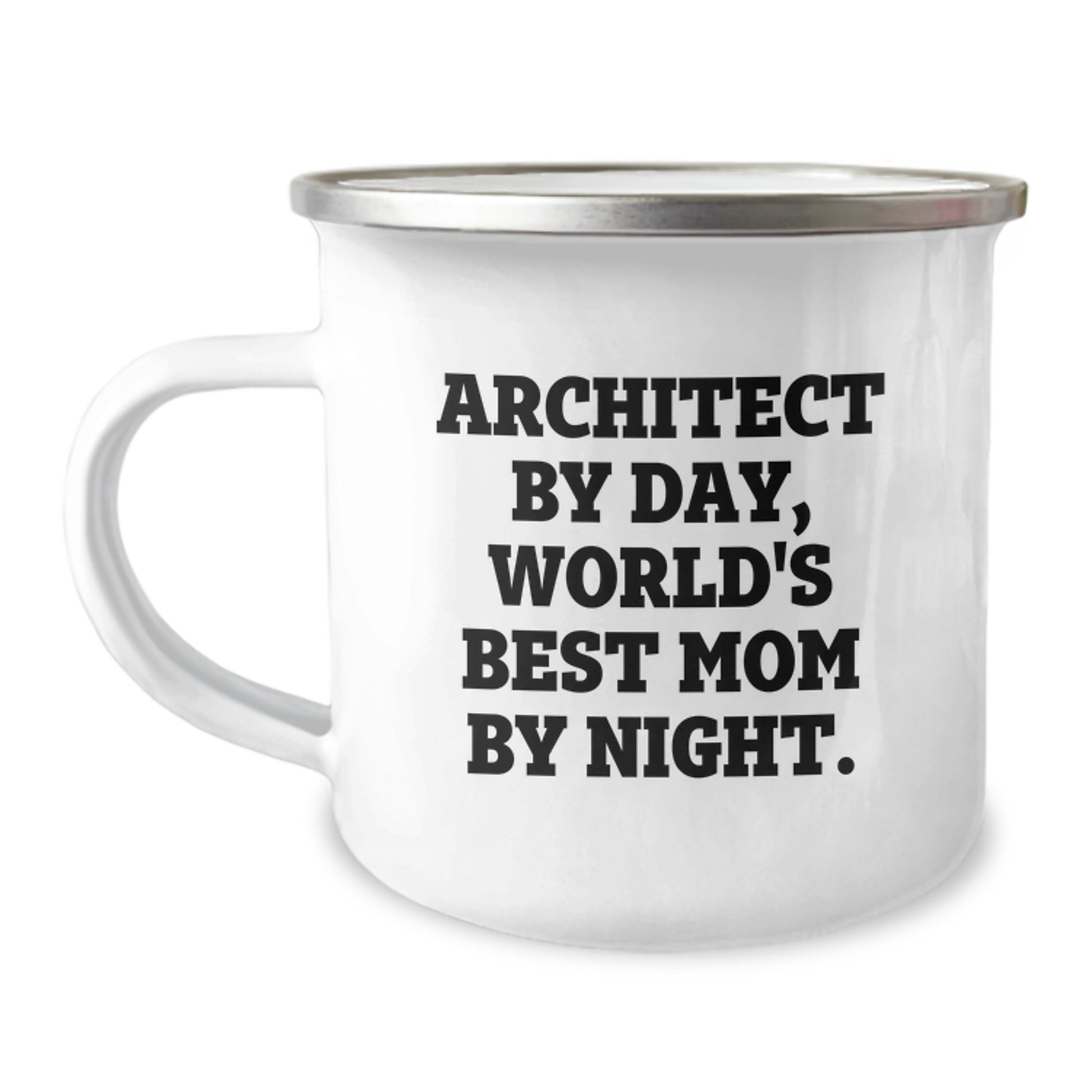 Funny Architect Gifts for Architect, Unique Camping Mug for Architect, Inspirational Quote 'Architect By Day, World's Best Mom By Night.' Gifts from Mom for Christmas - Image 1