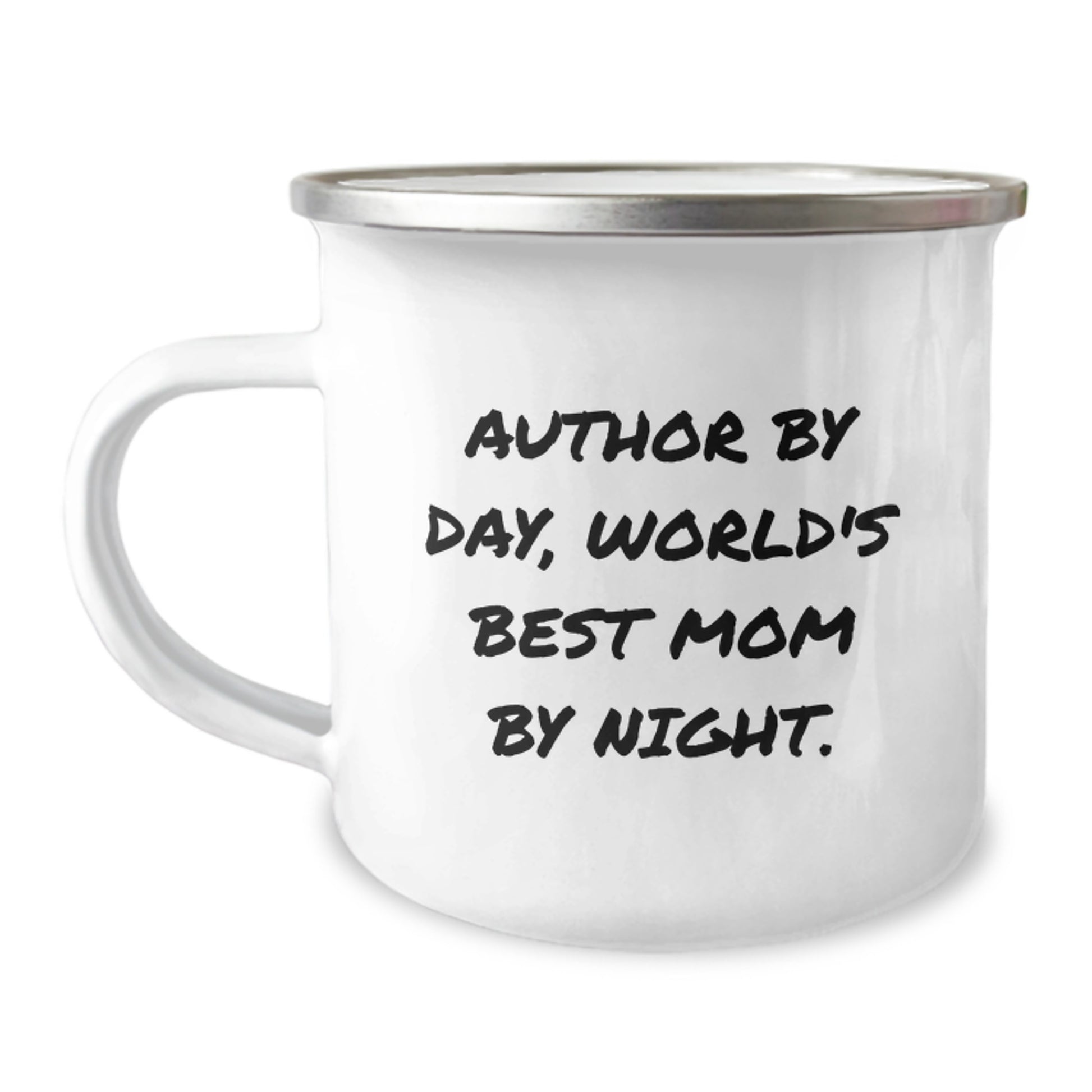 Funny Author Gifts from Men, Best Christmas Unique Gifts for World's Best Mom, Author Camping Mug - Stainless Steel with Enamel Finish - Image 1
