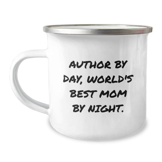 Funny Author Gifts from Men, Best Christmas Unique Gifts for World's Best Mom, Author Camping Mug - Stainless Steel with Enamel Finish - Image 1