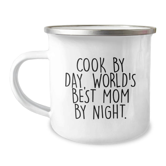 Funny Cook Gifts for Men - Valentine's Unique Gifts from Mom - Camping Mug 'Cook By Day' - Image 1