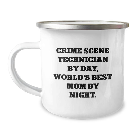 Funny Crime Scene Technician Gifts for Men - Crime Scene Technician By Day, World's Best Mom By Night. Camping Mug - Valentine's Unique Gifts from Mom to Crime Scene Technician - Image 1