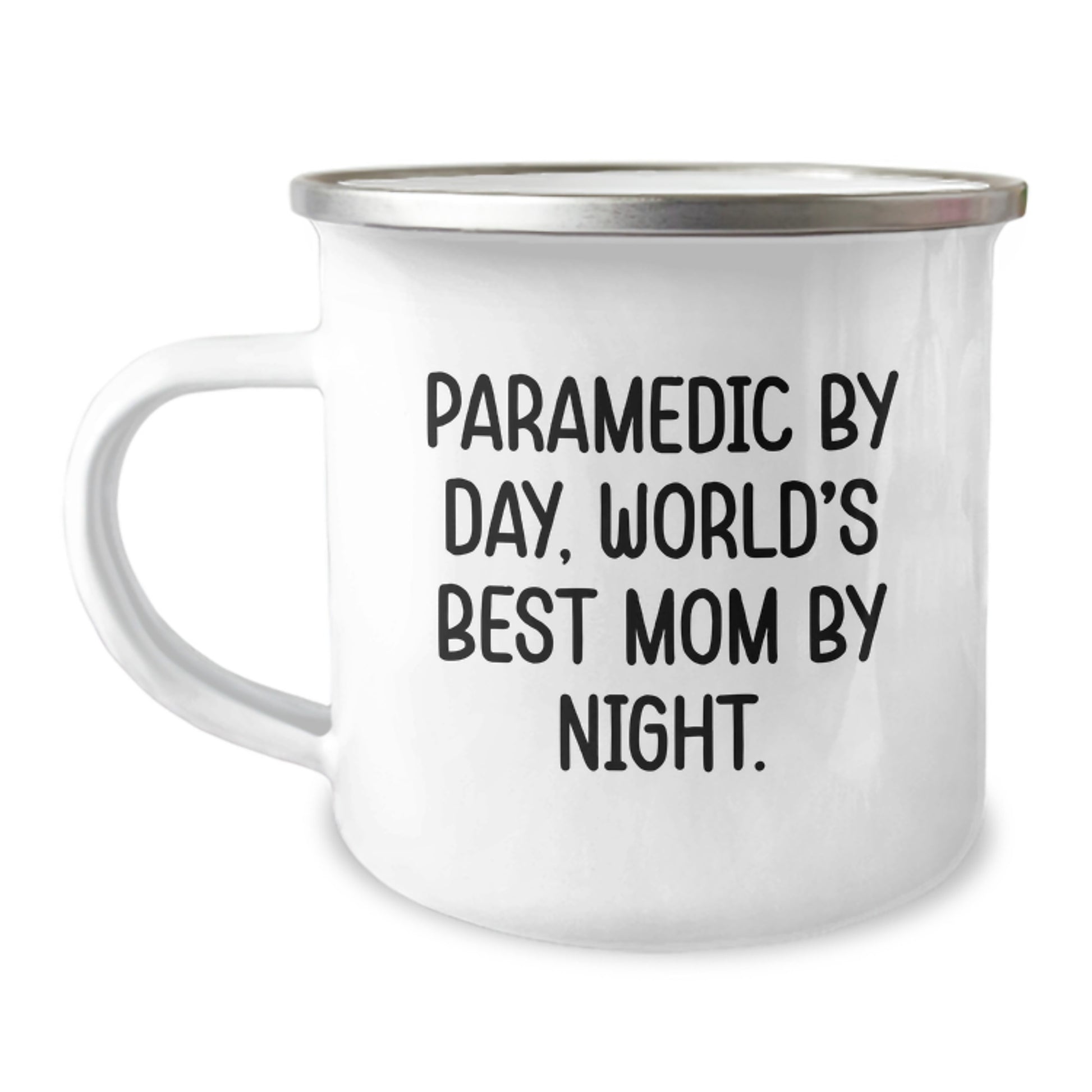 Funny Rescue Worker Gifts for Him Rescue Worker By Day, World's Best Dad By Night Camping Mug, 12 oz Stainless Steel with Enamel Finish - Image 1