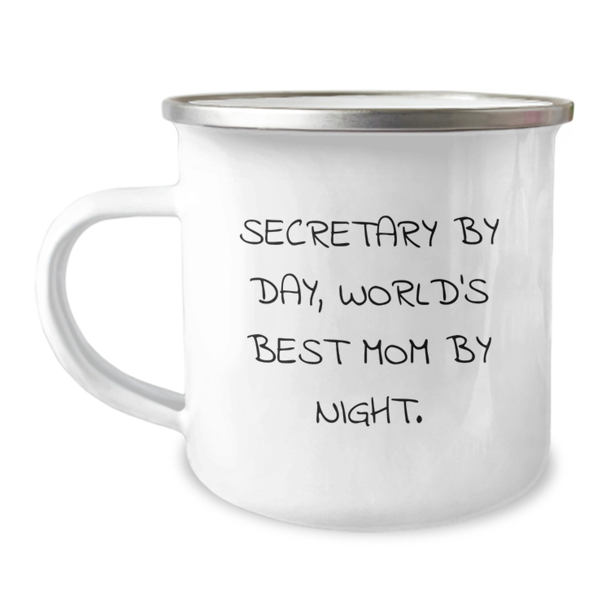 Secretary By Day, World's Best Mom By Night. Funny Camping Mug with 12 oz Capacity for Graduation Gifts from Friends and Family - Image 1