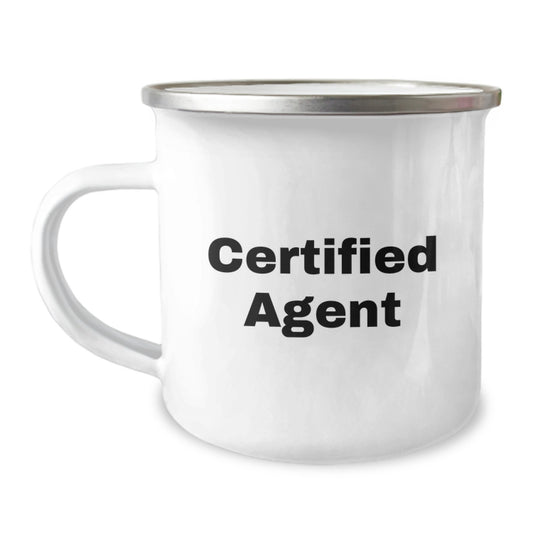 Funny Gifts from Agent to Agent, Certified Agent Camping Mug, Unique Christmas Unique Gifts for Agent, Agent Lovers - Image 1