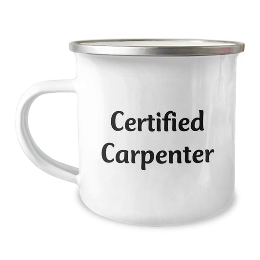 Funny Carpenter Gifts, Unique Christmas Unique Gifts for Men, Camping Mug for Certified Carpenter, 'I Build Things' - Image 1