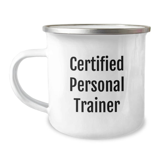 Funny Personal Trainer Christmas Unique Gifts from Friends for Him Camping Mug Stainless Steel with Enamel Finish - Image 1