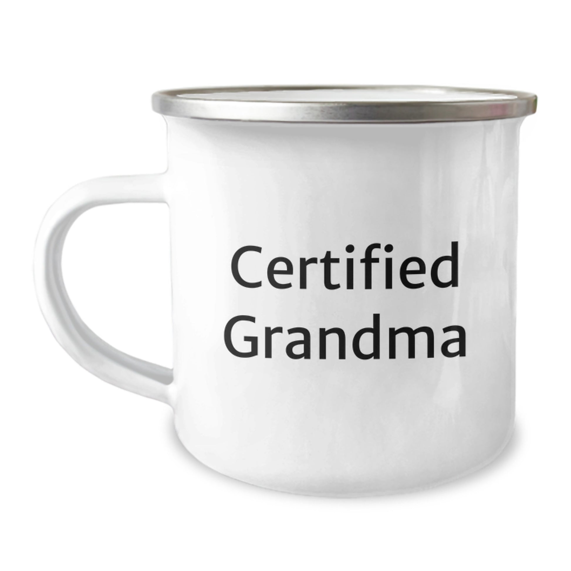 Funny Grandma Camping Mug Gifts from Men for Grandma's Birthday, 'Certified Grandma' Quote, 12 oz Stainless Steel with Enamel Finish - Image 1