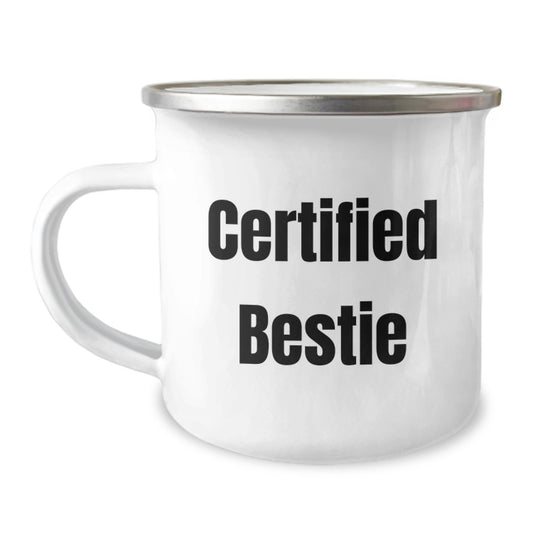 Funny Bestie Gifts from Friends - Christmas Unique Gifts for Bestie - Bestie Camping Mug with Quote - Image 1