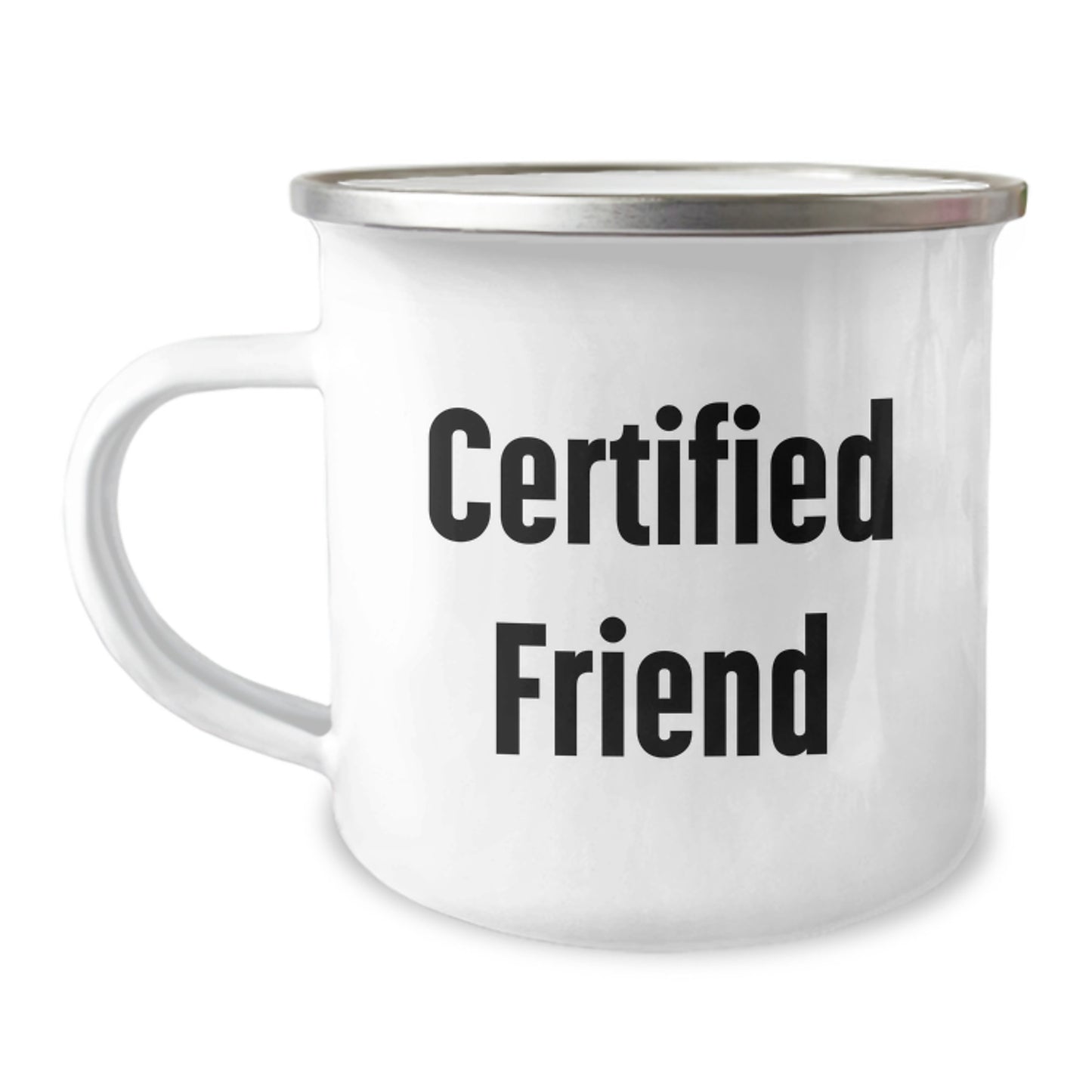 Funny Friends Gifts for Men Women Friends, Camping Mug with Certified Friend Quote, Christmas Unique Presents for Friend - Image 1