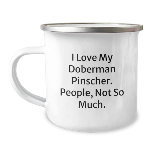 Funny Doberman Pinscher Dog Lover Camping Mug Gifts from Men to Family for Christmas Unique - Image 1