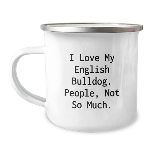 Funny English Bulldog Camping Mug, Gifts for Men from Family - Valentine's Unique - Image 1