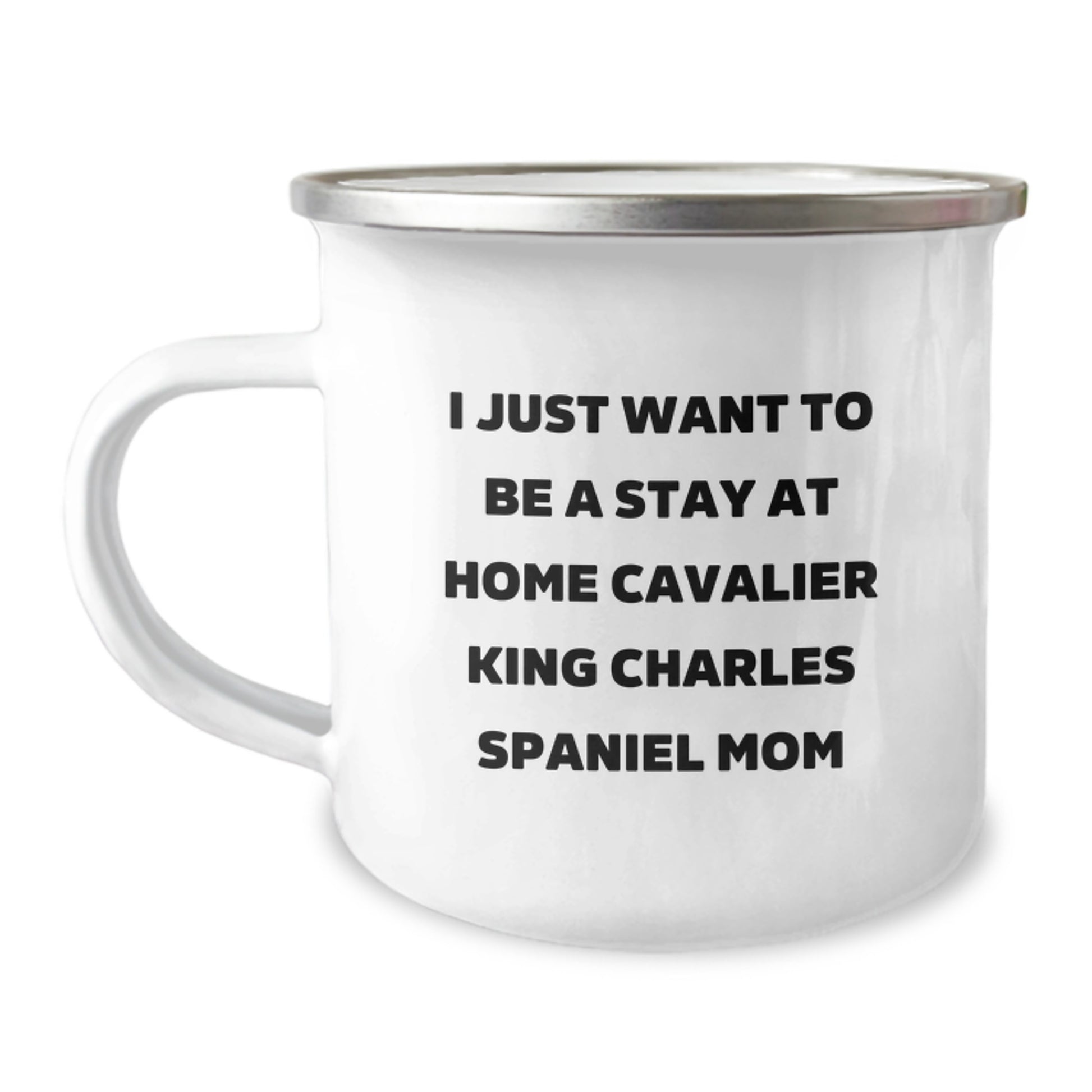 Funny Stay at Home Cavalier King Charles Spaniel Dog Mom Gifts, Unique Camping Mug for Christmas, Cavalier King Charles Spaniel Dog Lover Gifts from Friends - Image 1