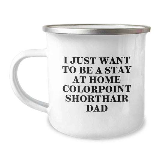 Funny Colorpoint Shorthair Cat Camping Mug Gifts for Dad from Family This Christmas - Image 1