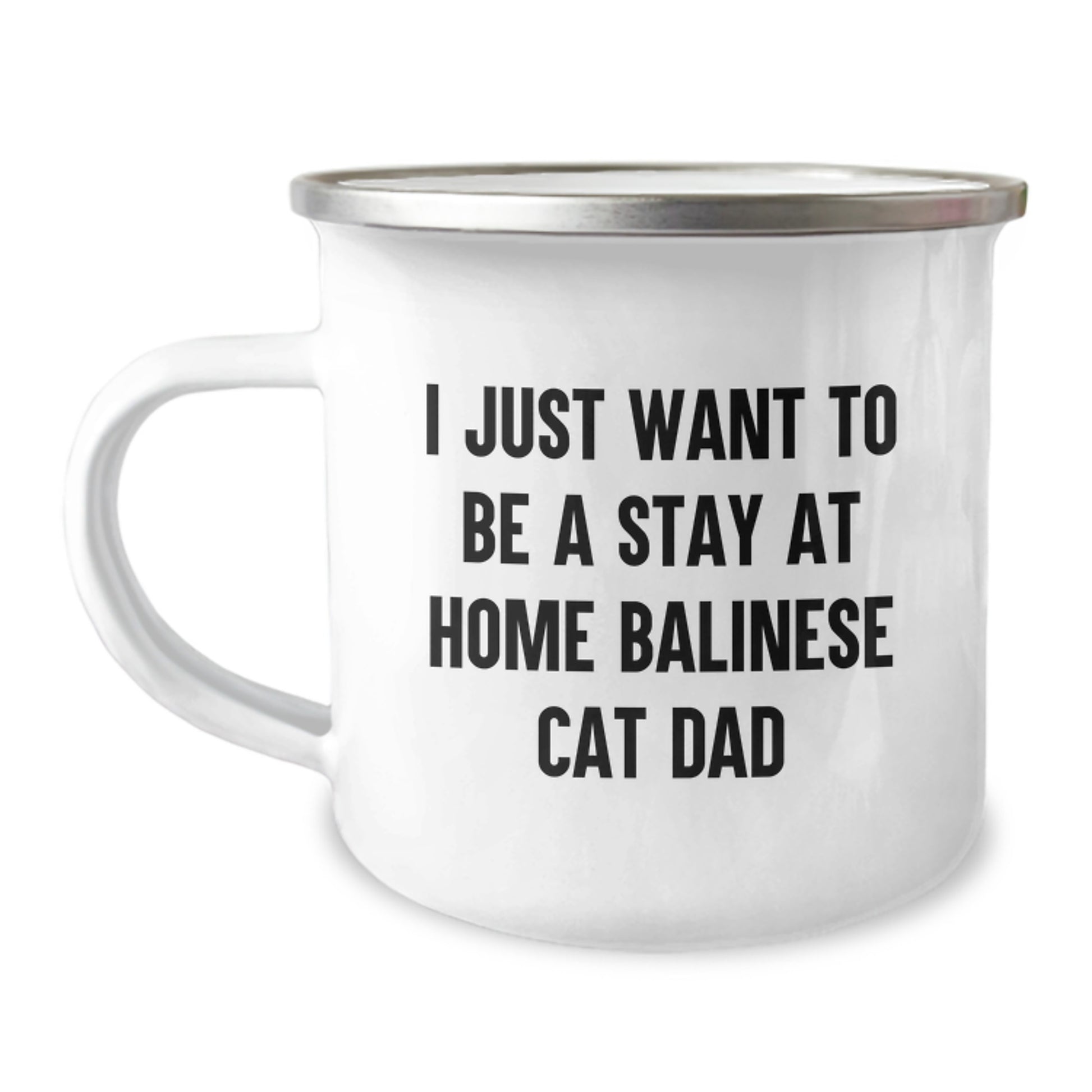 Funny Balinese Cat Dad Gifts, Unique Camping Mug for Friends from Men, Perfect for Christmas Morning Coffee - Image 1