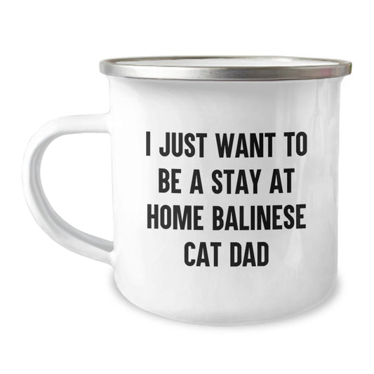 Funny Balinese Cat Dad Gifts, Unique Camping Mug for Friends from Men, Perfect for Christmas Morning Coffee - Image 1