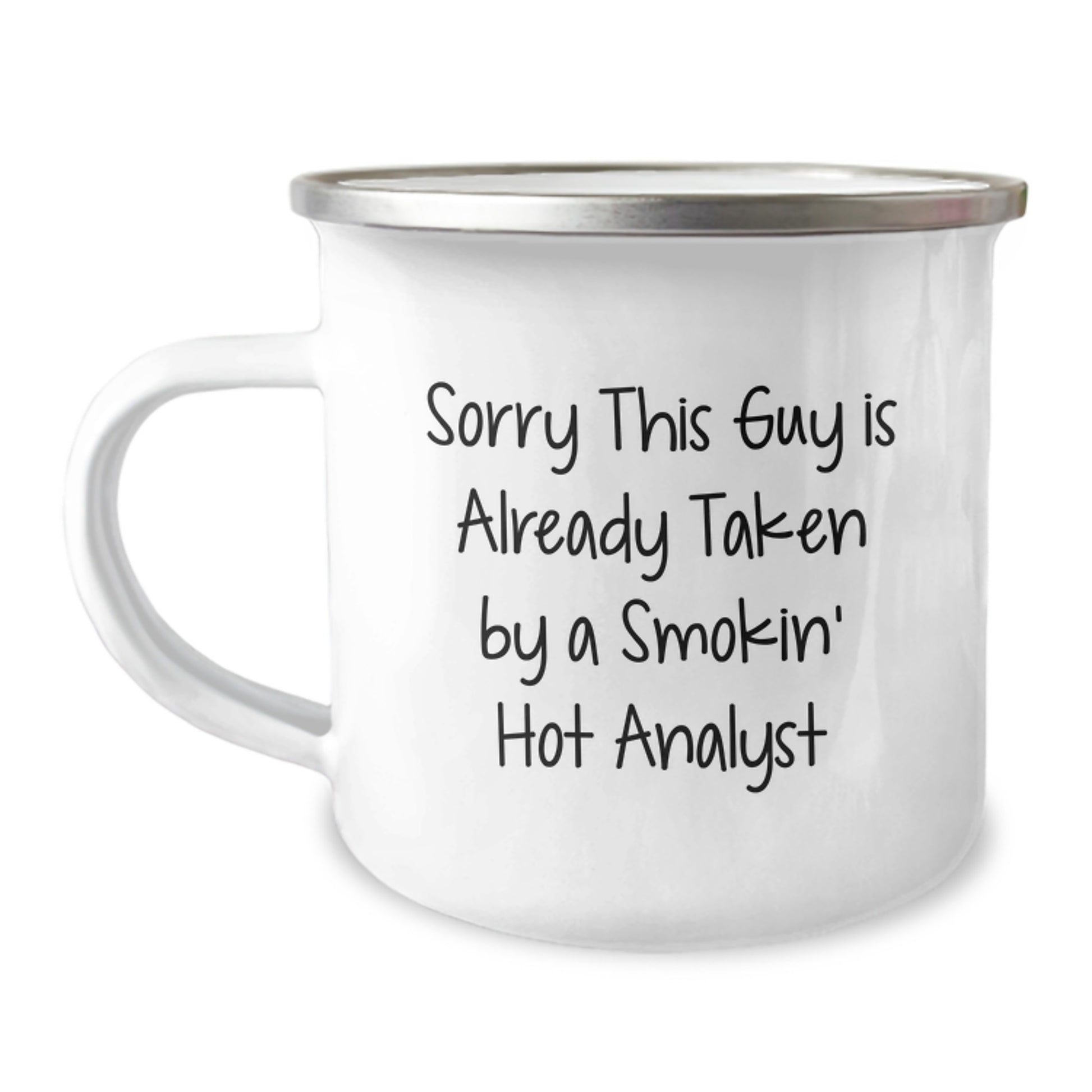 Funny Analyst Gifts for Men, Christmas Unique Gifts from Friends, Funny Smokin' Hot Analyst Quote Camping Mug - Image 1