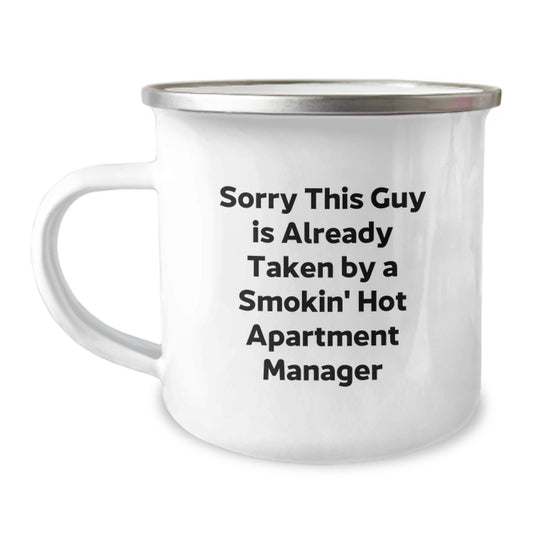 Funny Apartment Manager Gifts for Her - Sorry 'This Guy' Is Already Taken Camping Mug - Valentine's Unique Gifts from Friends to Family - Image 1