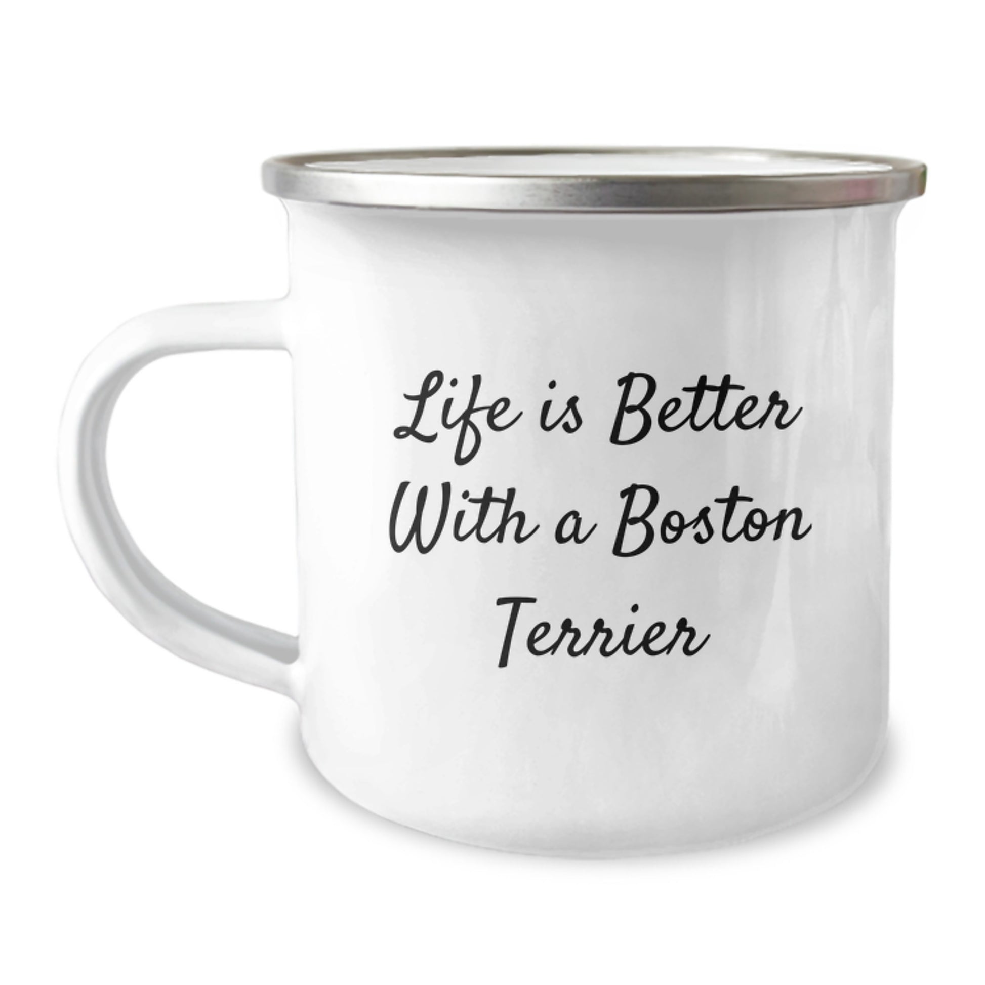 Boston Terrier Dog Lovers Funny Camping Mug Gifts from Friends and Family for Graduation, Life Is Better With A Boston Terrier - Image 1