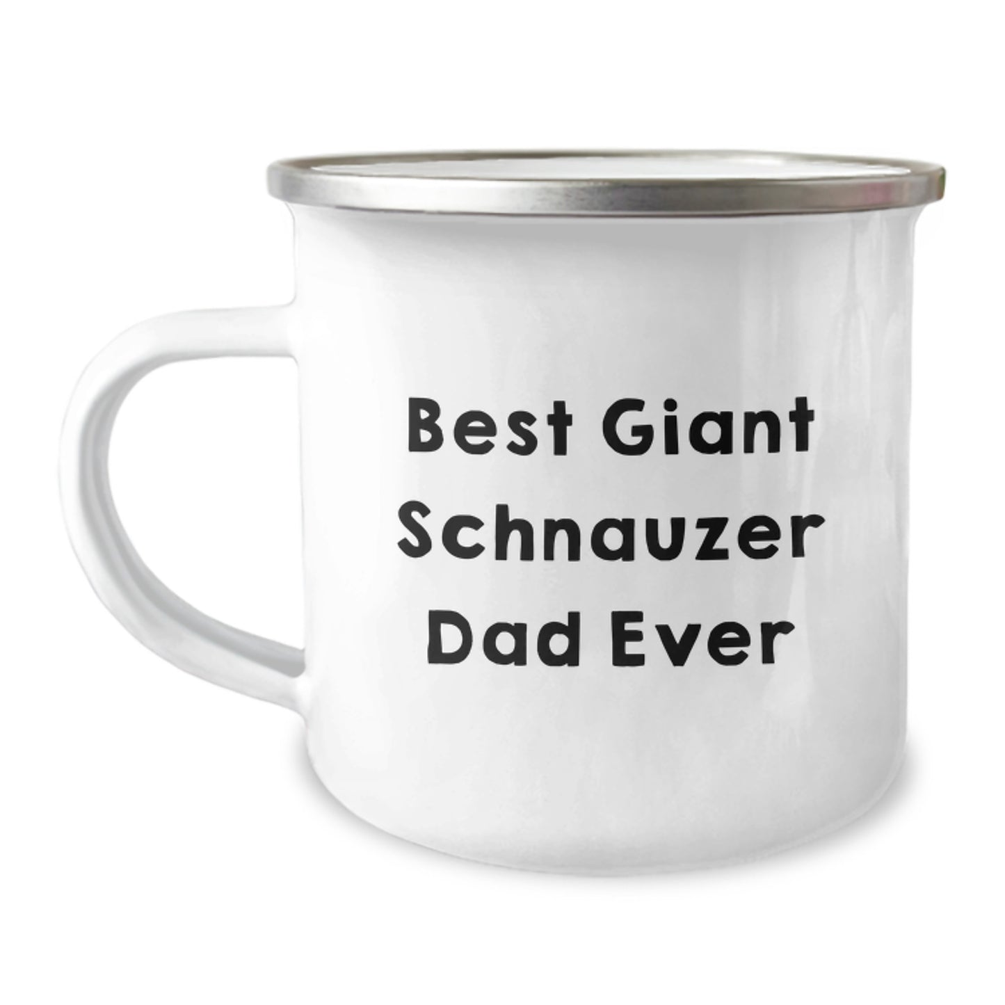 Giant Schnauzer Dog Lover's Camping Mug, Best Giant Schnauzer Dad Ever Quote, Gifts from Men, Gifts for Giant Schnauzer Dog Owners on Birthday - Image 1