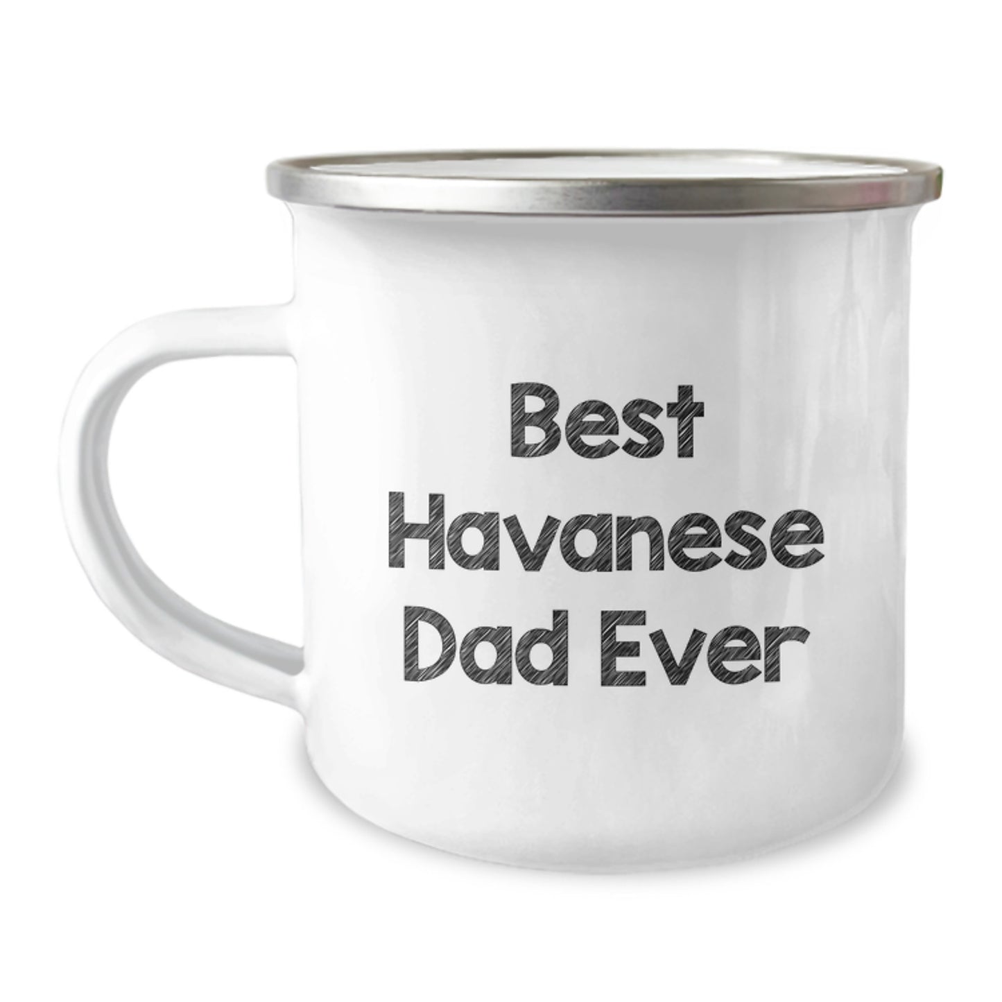 Havanese Dog Camping Mug Funny Birthday Unique Gift for Dad from Friends, 'Best Havanese Dad Ever' - Image 1