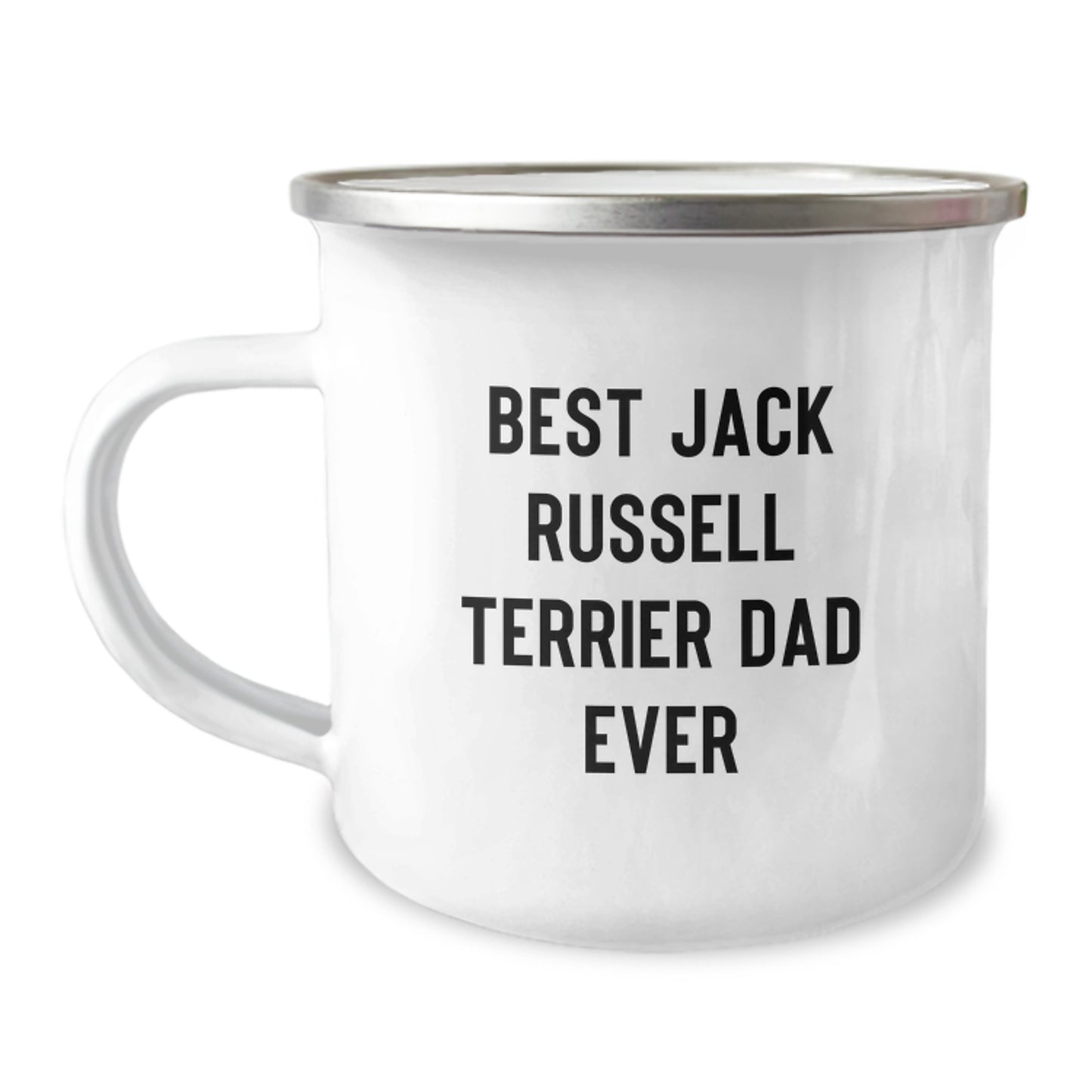 Funny Jack Russell Terrier Dog Lover's Gifts from Dad to Men for Graduation Unique Camping Mug Best Ever - 'Best Jack Russell Terrier Dad Ever' - Image 1
