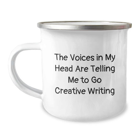 Funny Creative Writing Inspiration Gifts for Men from Family - The Voices In My Head Are Telling Me To Go Camping Mug - Image 1
