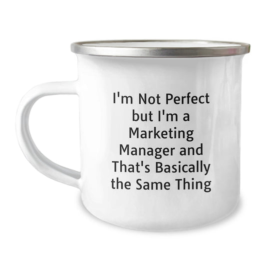 Marketing Manager Gifts from Friends - Christmas Unique Gifts for a Marketing Manager Friend Camping Mug, Funny Quote 'I'm Not' - 12 oz Stainless Steel - Image 1
