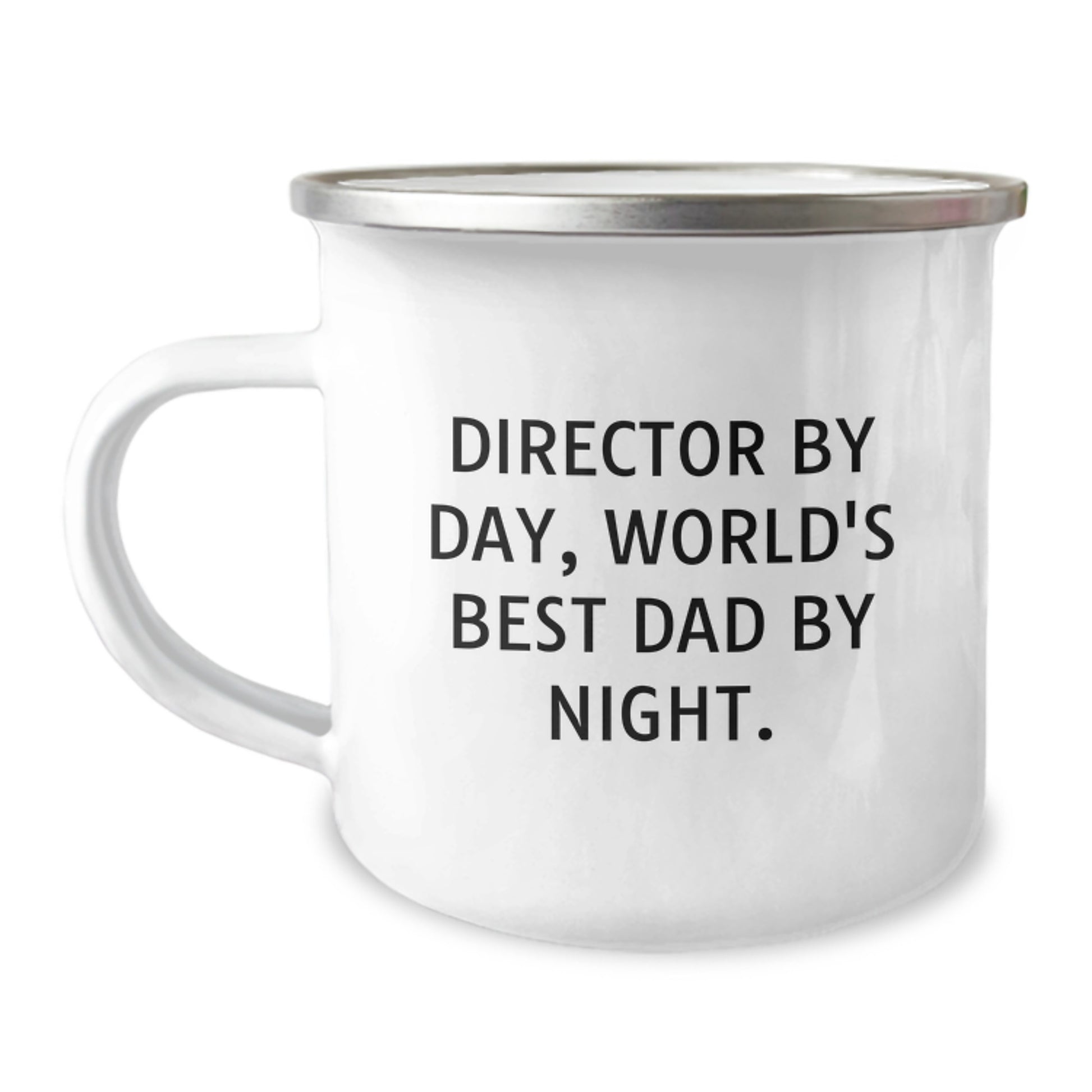 Funny Director Gifts from Men to Director for Birthday, Director By Day, World's Best Dad By Night. Camping Mug - Image 1