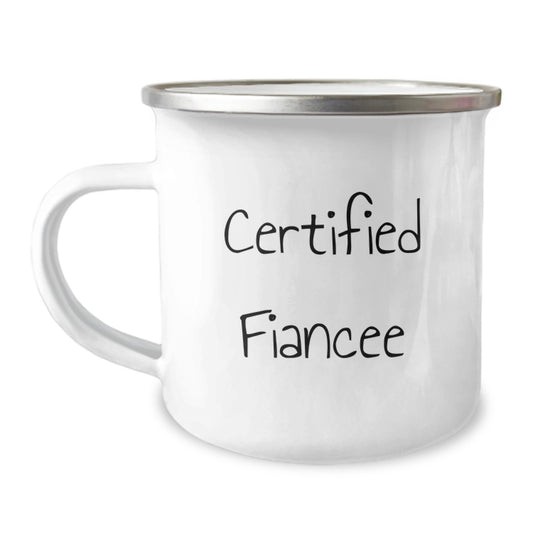 Funny Fiancee Gifts from Men, Christmas Unique Mugs for Fiancee, Camping Mug with 'Certified Fiancee' Quote, Ideal Gift for Fiancee - Image 1
