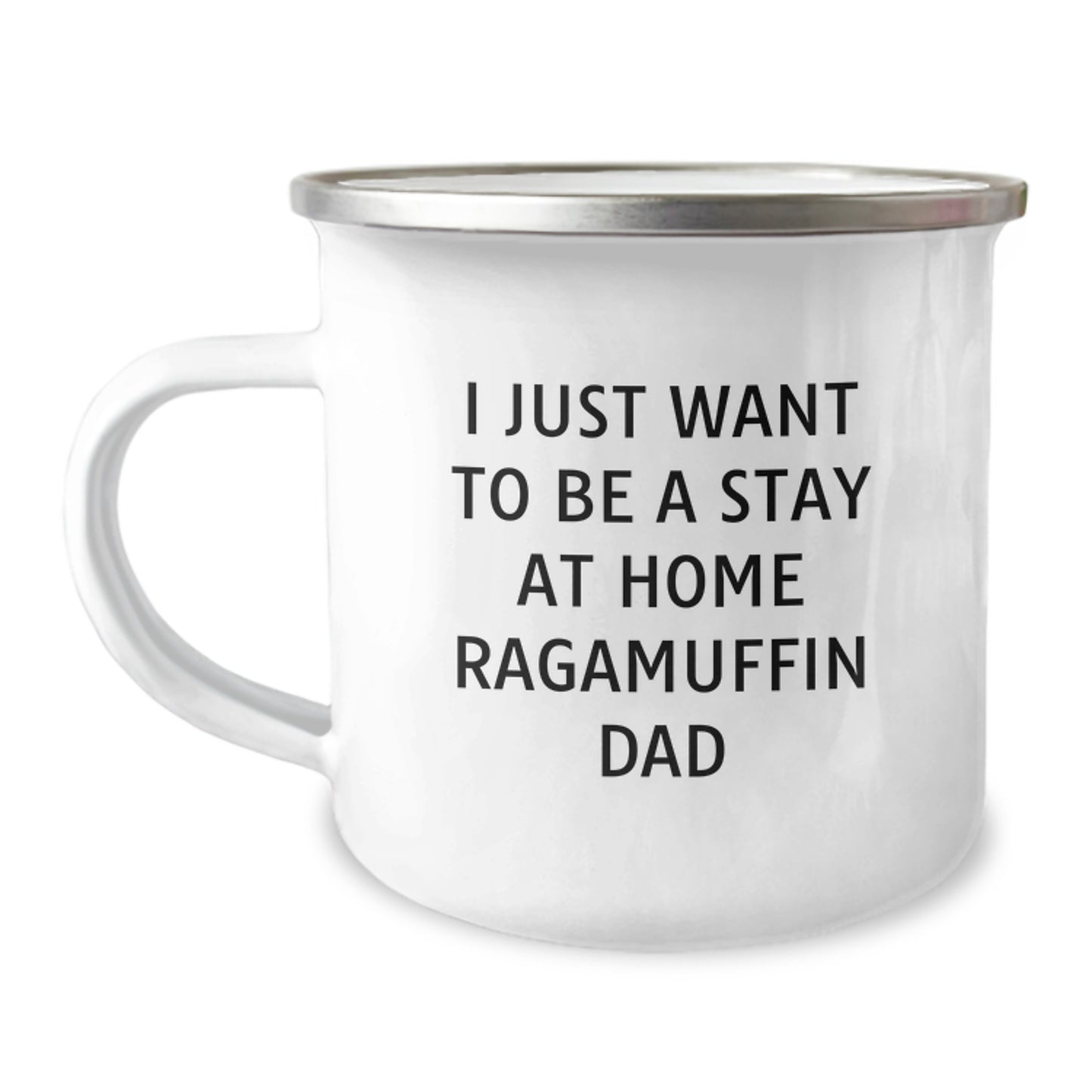 Ragamuffin Cat Camping Mug, Funny Quote 'I Just Want To Be A Stay At Home Ragamuffin Dad', Christmas Unique Gifts for Men, Women, Family, Friends, Coworkers, Home Decorating - Image 1