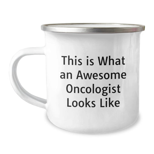Funny Oncologist Gifts for Men, Unique Valentine's Presents from Friends to Awesome Oncologists - This Is What An Awesome Oncologist Looks Like Camping Mug - Image 1