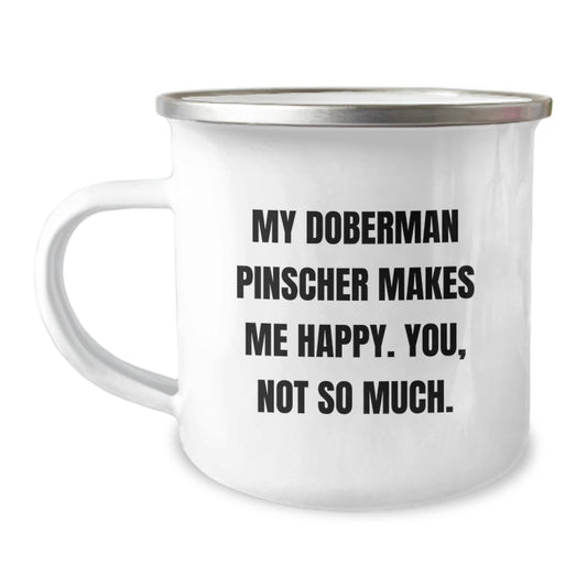 Funny Doberman Pinscher Dog Gifts for Men from Men - Valentine's Unique Camping Mug - Image 1